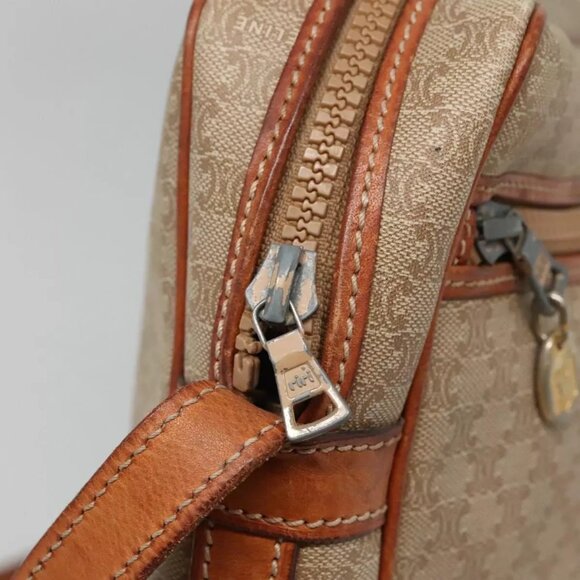 CELINE Macadam Canvas Shoulder Bag PVC Beige Gold Auth - Picture 11 of 16